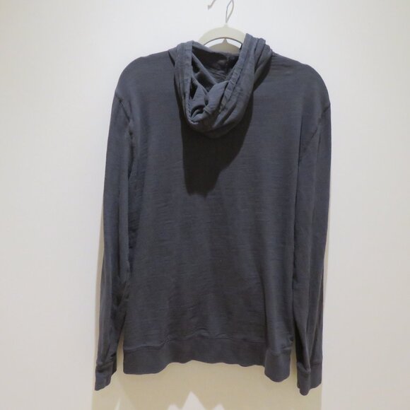 FAHERTY Sunwashed Slub Cotton Zip-Up Hoodie in Gray Casual Normcore Travel M - Picture 13 of 15